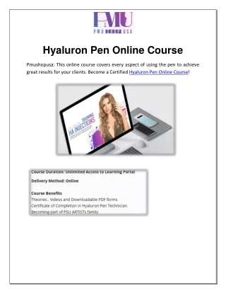 hyaluron pen online course