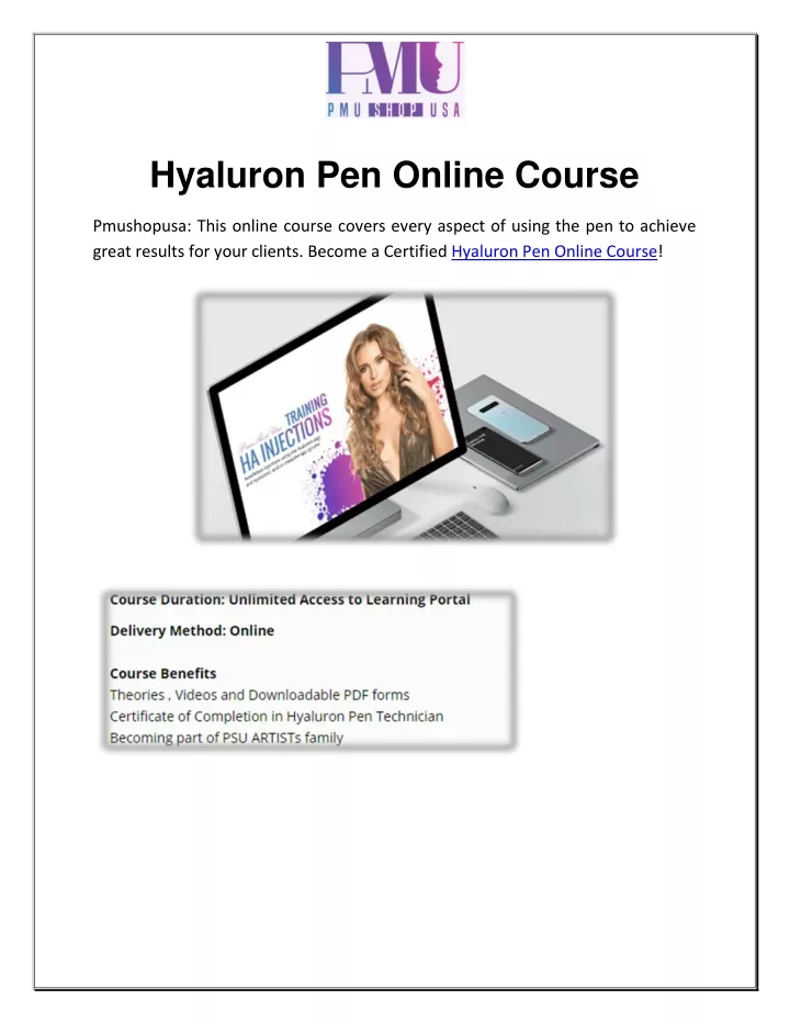 hyaluron pen online course