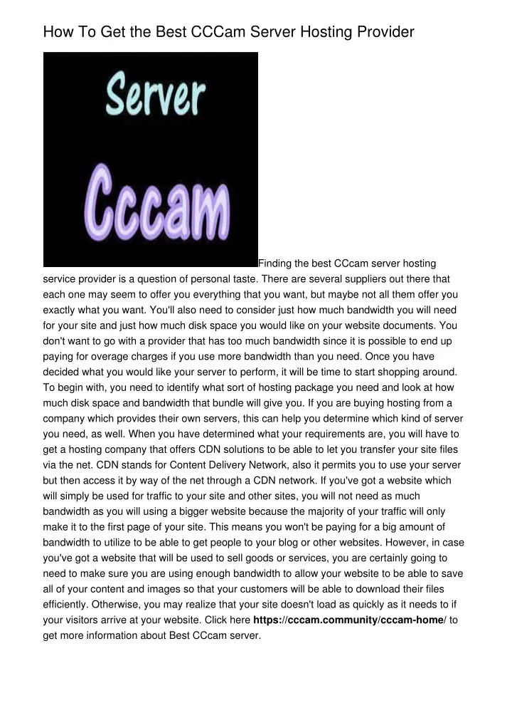 how to get the best cccam server hosting provider