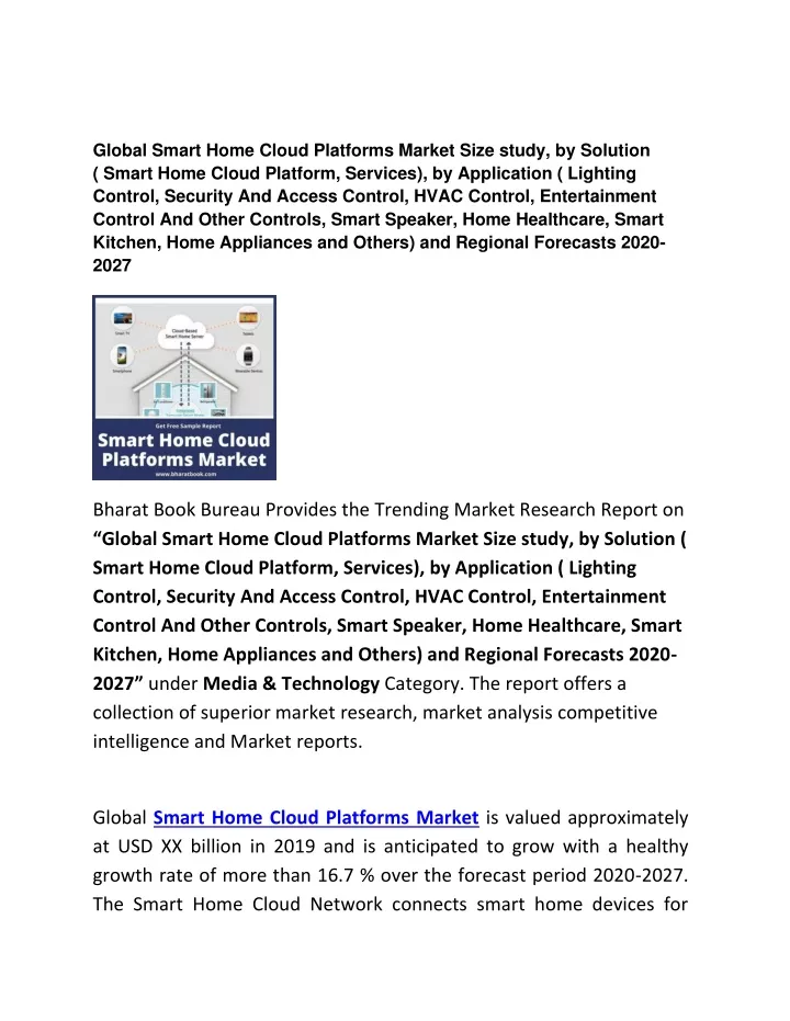 global smart home cloud platforms market size