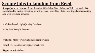 scrape jobs in london from reed