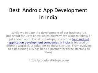 best android app development in india
