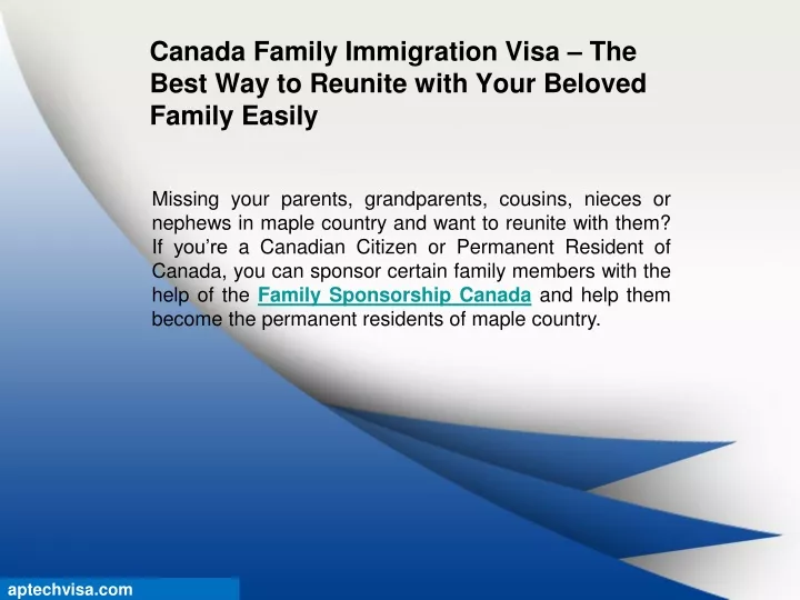 canada family immigration visa the best way to reunite with your beloved family easily