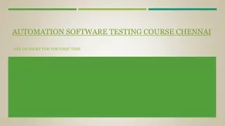 automation software testing course chennai