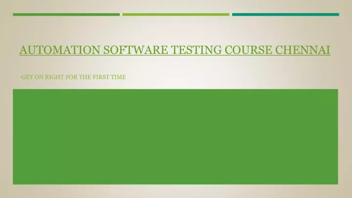 automation software testing course chennai