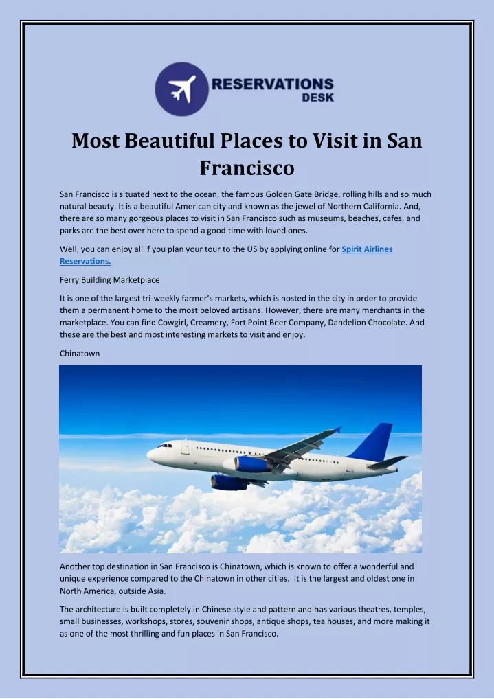 most beautiful places to visit in san francisco