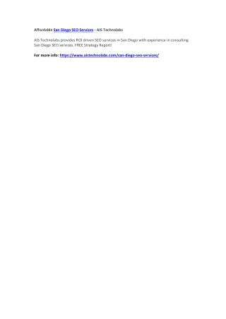 affordable san diego seo services ais technolabs