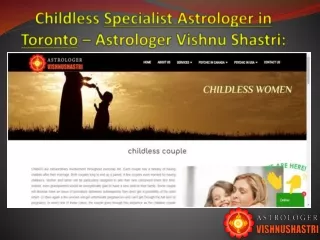 Childless Specialist Astrologer in Toronto – Astrologer Vishnu Shastri: