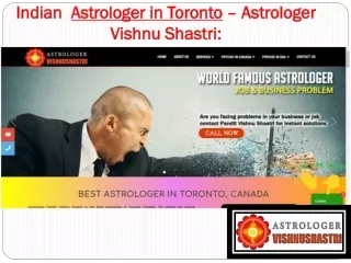 Indian  Astrologer in Toronto – Astrologer Vishnu Shastri: