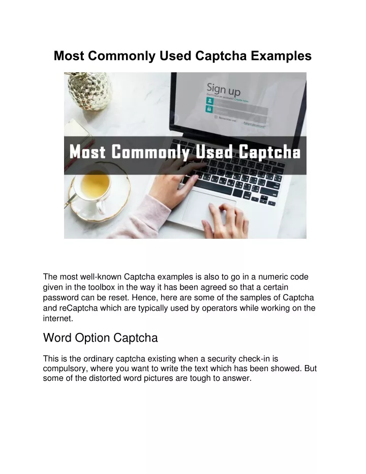 most commonly used captcha examples