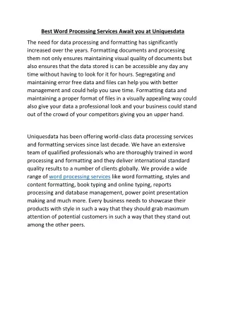 best word processing services await