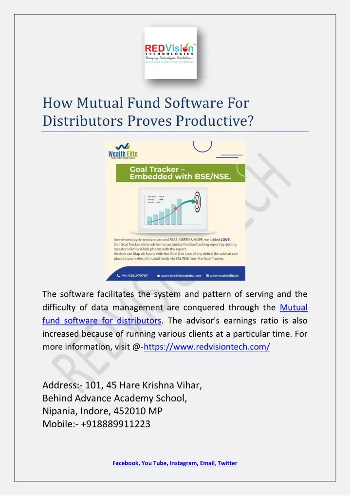 how mutual fund software for distributors proves