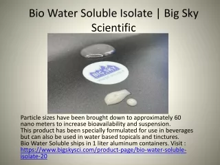 Bio Water Soluble Isolate