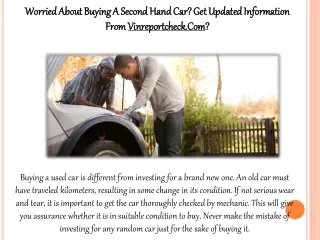 worried about buying a second hand
