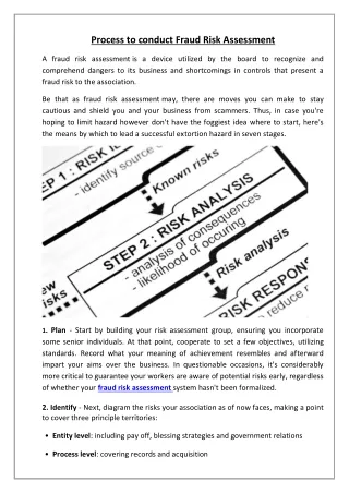 Process to conduct Fraud Risk Assessment