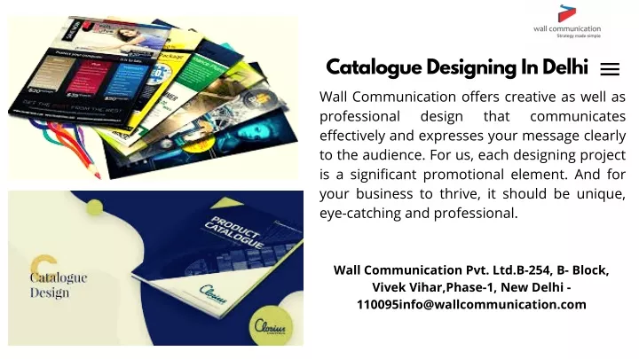 catalogue designing in delhi wall communication