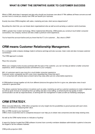 WHAT IS CRM? THE DEFINITIVE GUIDE TO CUSTOMER SUCCESS