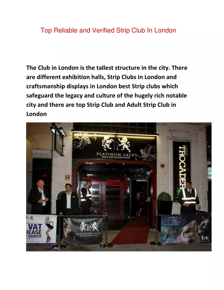 top reliable and verified strip club in london