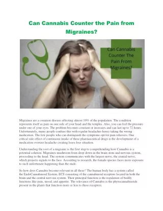 CAN CANNABIS COUNTER THE PAIN FROM MIGRAINES