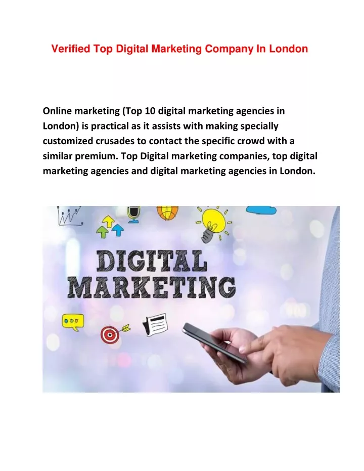 verified top digital marketing company in london