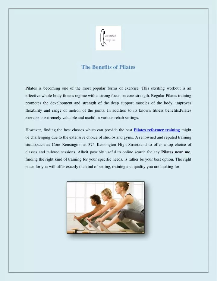 the benefits of pilates
