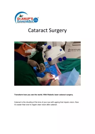 Cataract Surgery in Trivandrum | Eye Clinic in Trivandrum | Dr Anup's Insight Eye Hospital