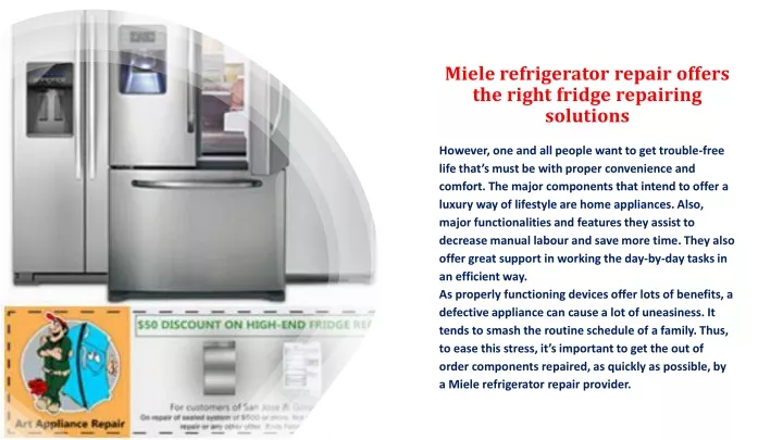 miele refrigerator repair offers the right fridge repairing solutions