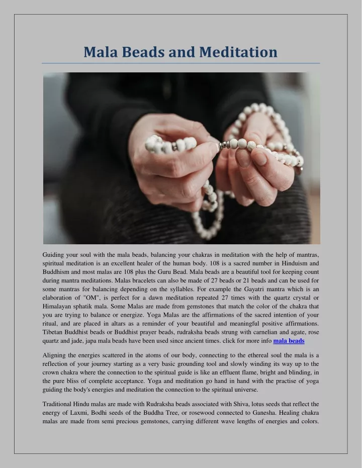 mala beads and meditation