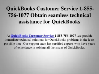1-855-756-1077 QuickBooks Customer Service, Obtain seamless technical assistance for QuickBooks