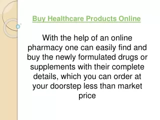 Buy Healthcare Products Online - Global Care Pharmacist