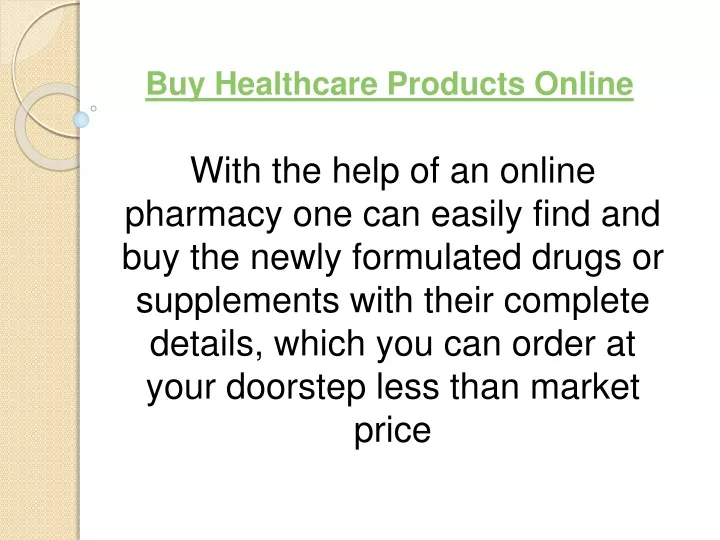 buy healthcare products online