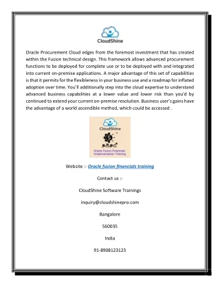 oracle procurement cloud edges from the foremost