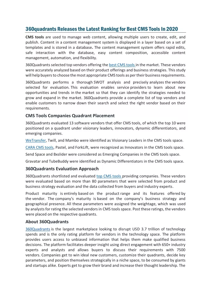 360quadrants releases the latest ranking for best