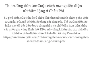 Thị trường tiền ảo: Cuộc cách mạng tiền điện tử thầm lặng ở Châu Phi