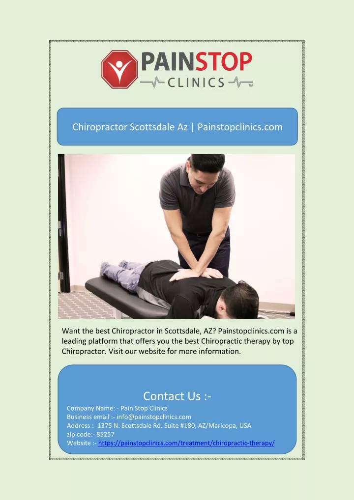 chiropractor scottsdale az painstopclinics com