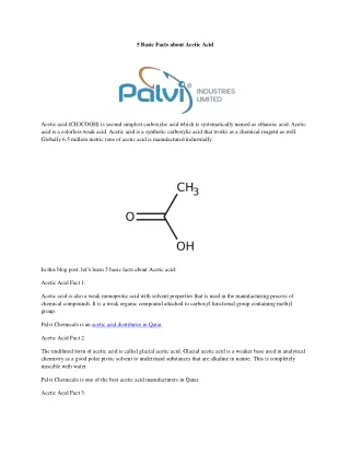 5 basic facts about acetic acid