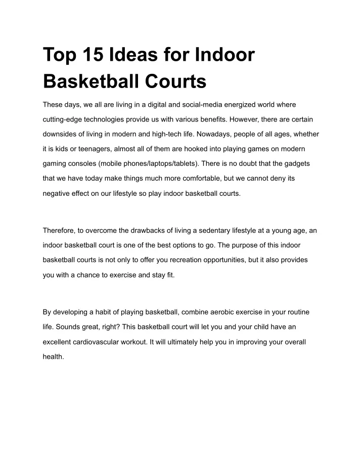 top 15 ideas for indoor basketball courts