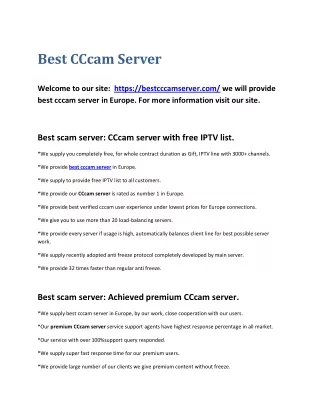 best cccam server