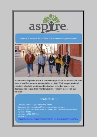 Teen Mental Health Services Bakersfield | Aspirecounselingservice.com