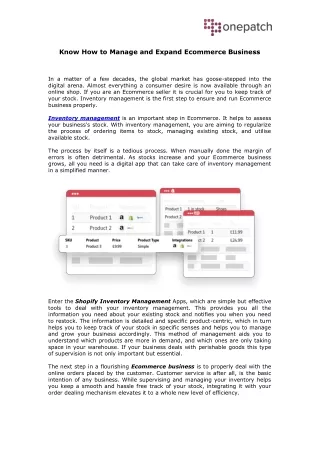 know how to manage and expand ecommerce business