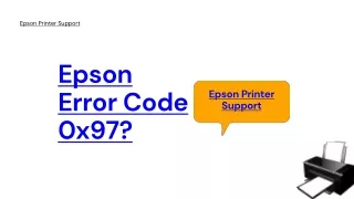 Epson Printer Error code 0x97