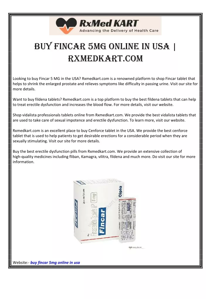 buy fincar 5mg online in usa rxmedkart com