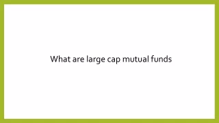 what are large cap mutual funds
