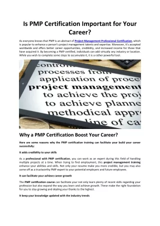 Is PMP Certification Important for Your Career?