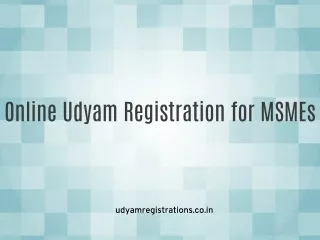 Online Udyam Registration for MSMEs
