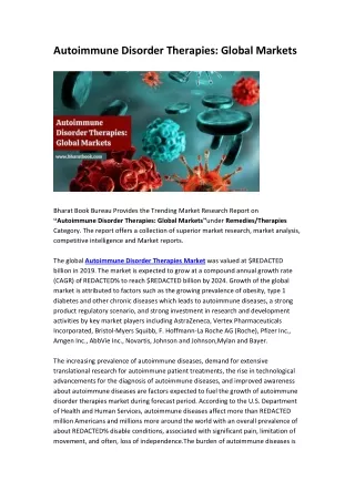 autoimmune disorder therapies global markets