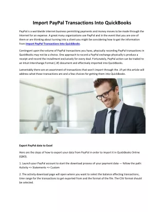 import paypal transactions into quickbooks