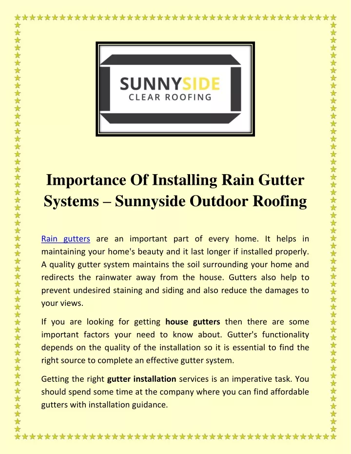 importance of installing rain gutter systems