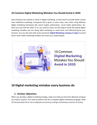 10 common digital marketing mistakes you should avoid in 2020