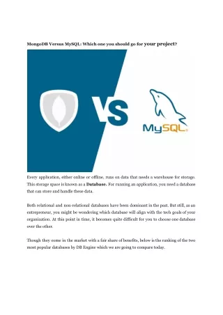 mongodb versus mysql which one you should